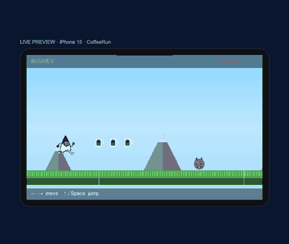 A 2D platformer built with the Game Builder